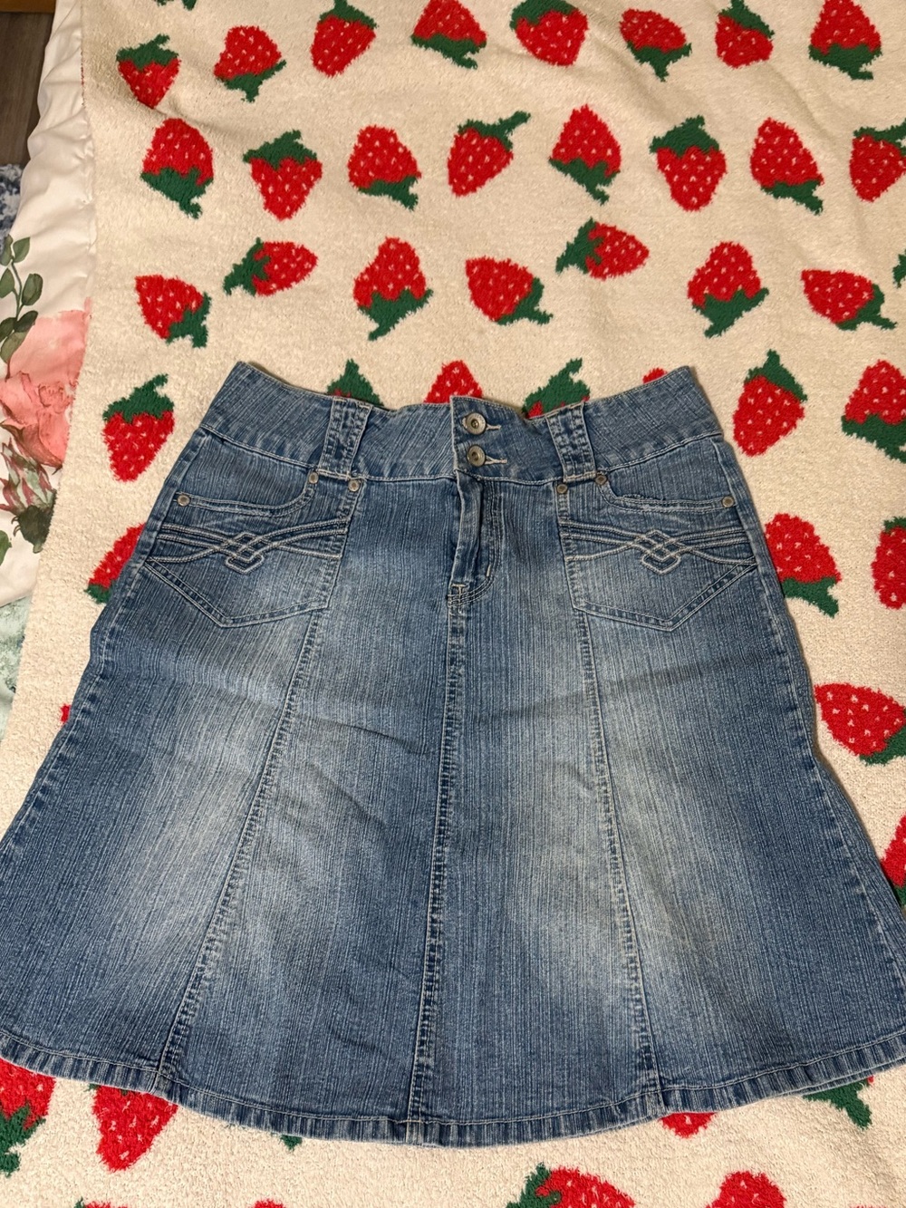 Rewind Blue Denim A-Line Skirt